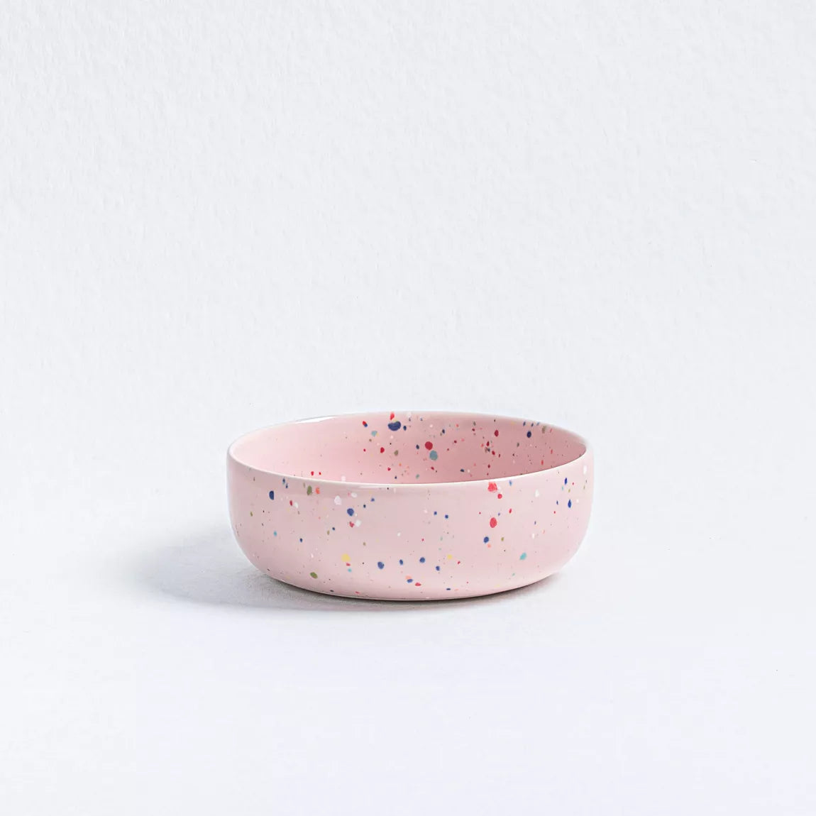 Ceramic Bowl - Pink with colored dots