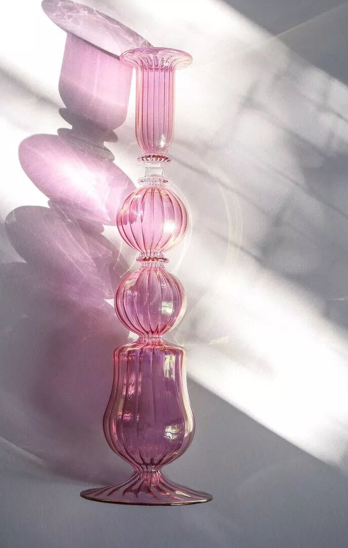 Portavelas artesanal en vidrio soplado reciclado cylindrique - Marly