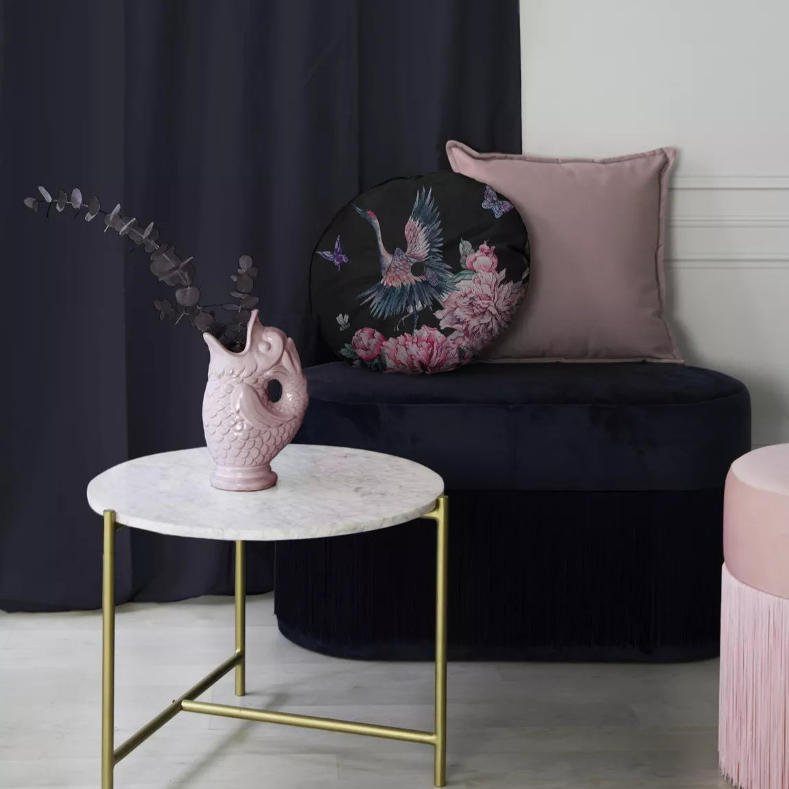 Ceramic Pink Fish Decorative Flower Vase