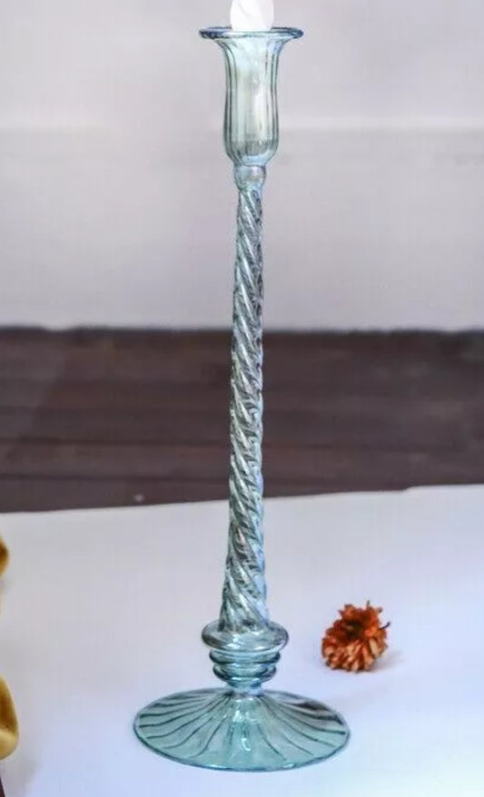 Candelabro artesanal de vidrio soplado reciclado - Giverny