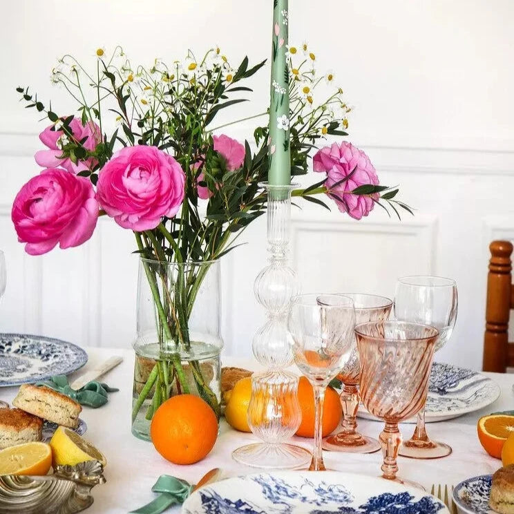 Habituari decorated Table with Glass Candle Holder