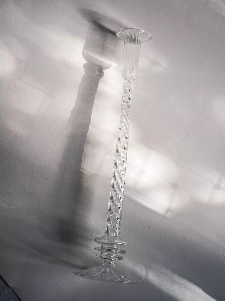 Habituari Recycled Spiraled Glass Candle Holder