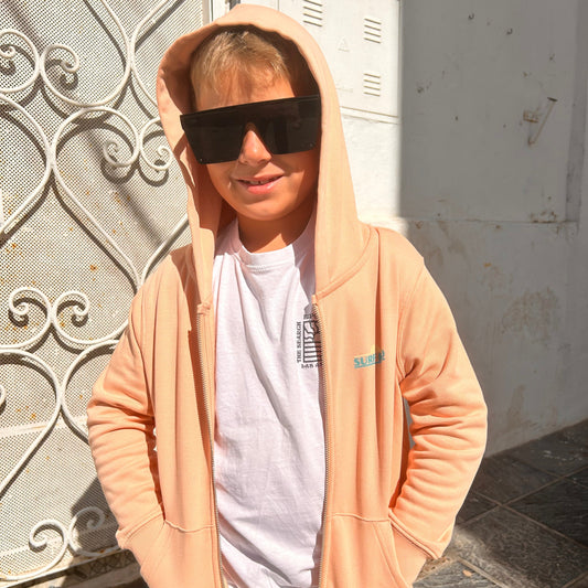 Sudadera con capucha y cremallera de algodón orgánico - Surf Kid