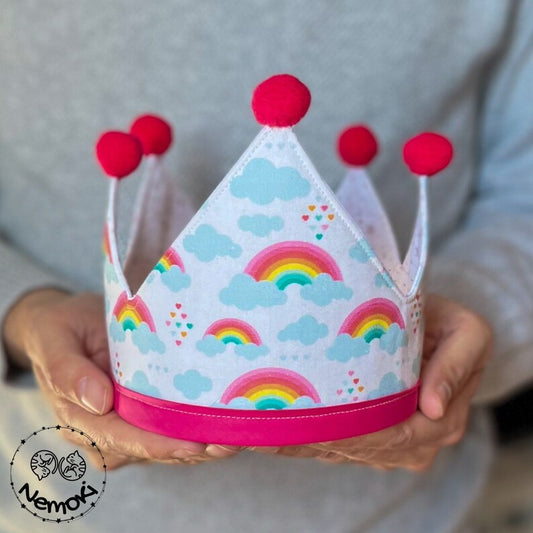 Couronne d'anniversaire en tissu bio de 1 à 4 ans