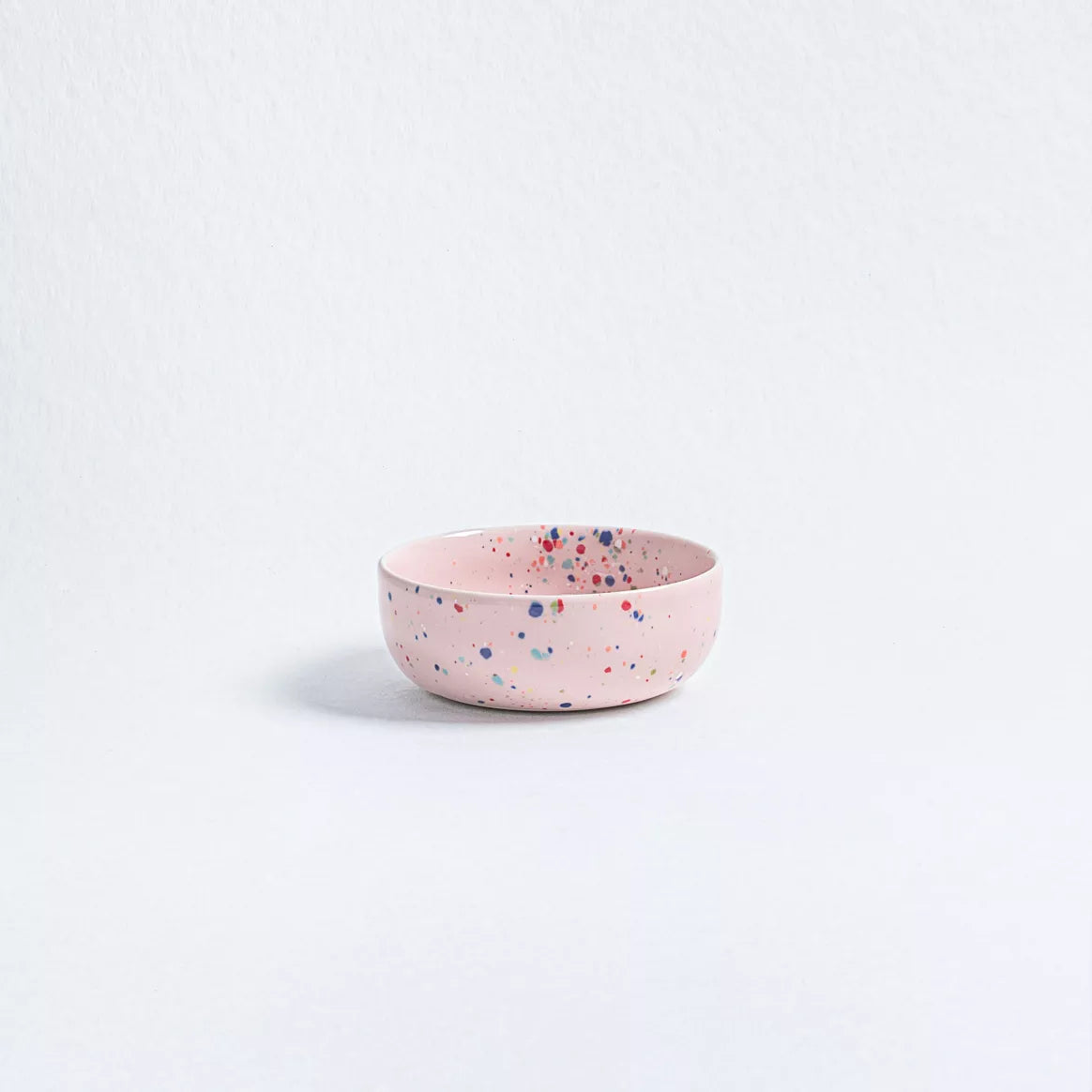 Ceramic Bowl - Pink with colored dots