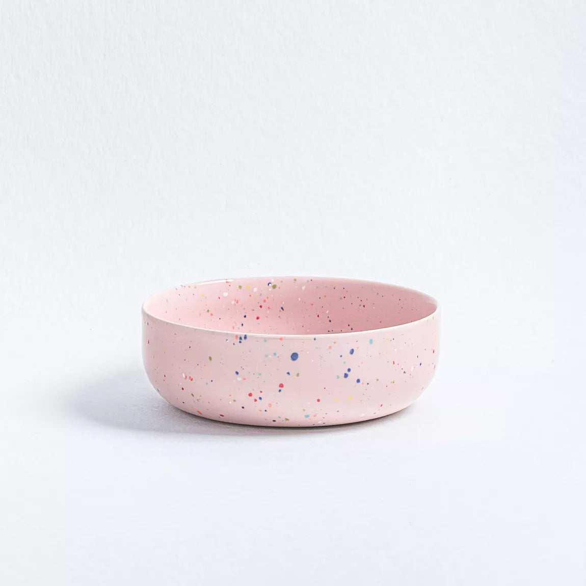 Ceramic Bowl - Pink with colored dots