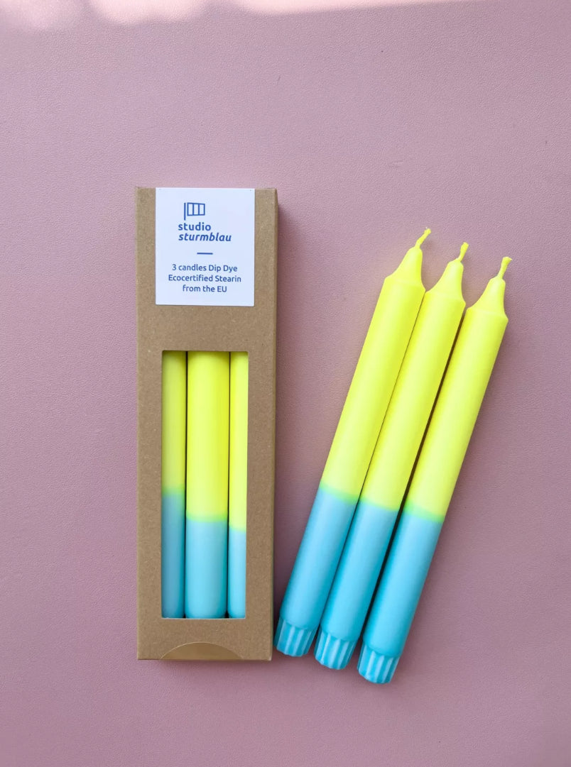 Pack of 3 large Dip Dye candle stick