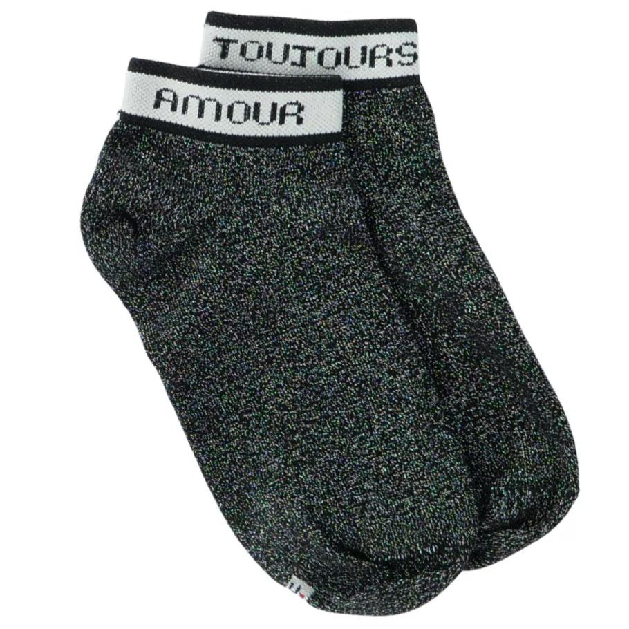 Women's organic cotton lurex socks - Justine l'Amour en Noir