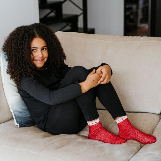 Calcetines de algodón orgánico y lurex para niños - Margaux Power 
