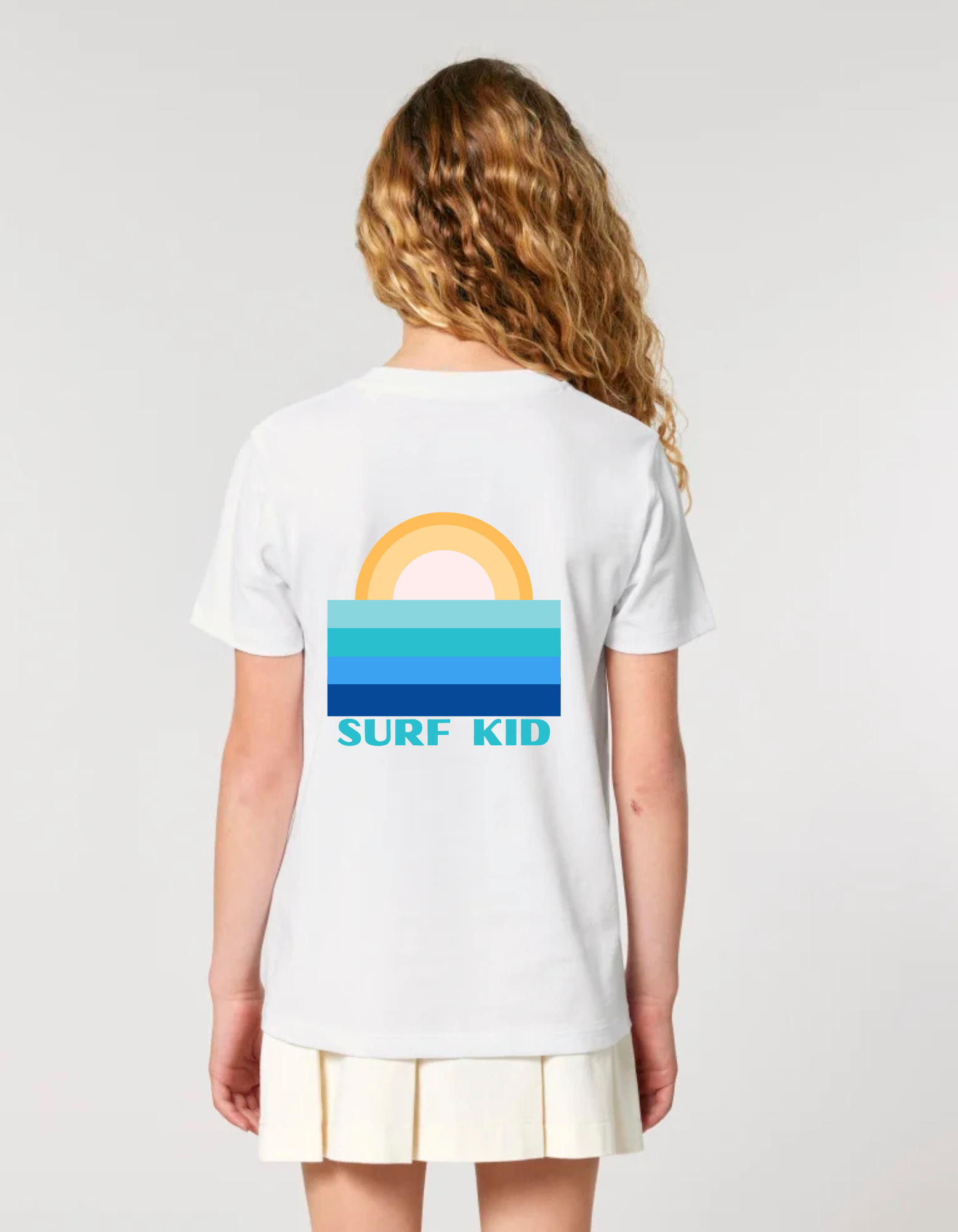 White organic t-shirt Kids Surf Kid Pattern