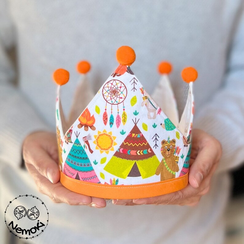 Organic Fabric Birthday Crown 1 to 4 years old