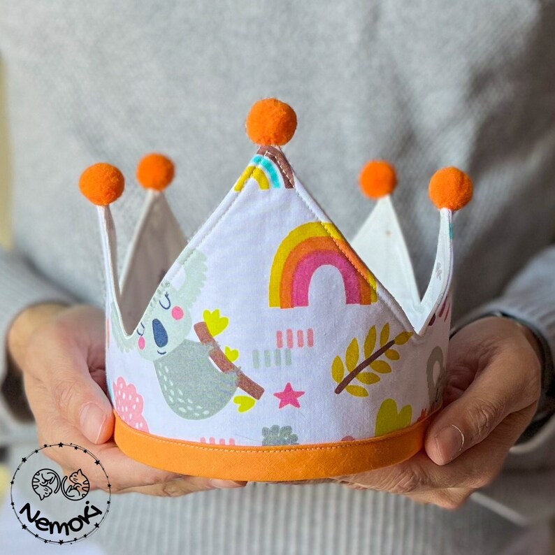Organic Fabric Birthday Crown 1 to 4 years old