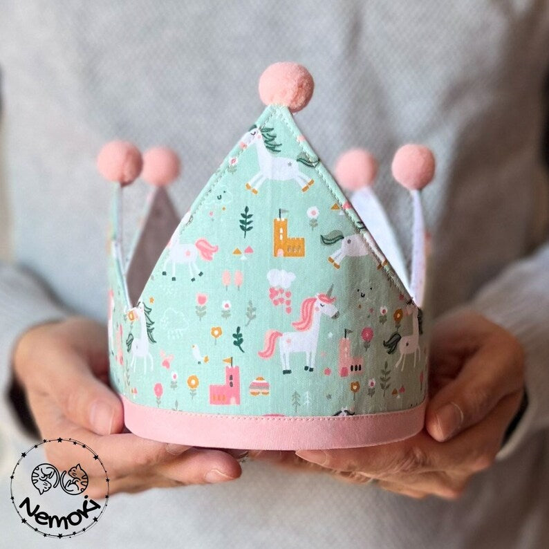 Organic Fabric Birthday Crown 1 to 4 years old